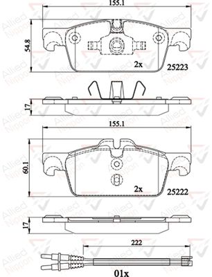 ADB22195 COMLINE Комплект тормозных колодок, дисковый тормоз