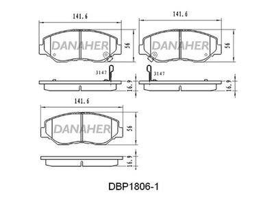 DBP18061 DANAHER Комплект тормозных колодок, дисковый тормоз