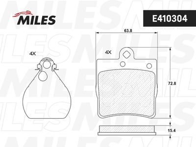 E410304 MILES Комплект тормозных колодок, дисковый тормоз