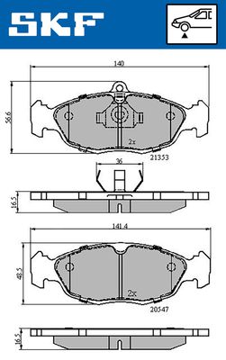 VKBP80468 SKF Комплект тормозных колодок, дисковый тормоз