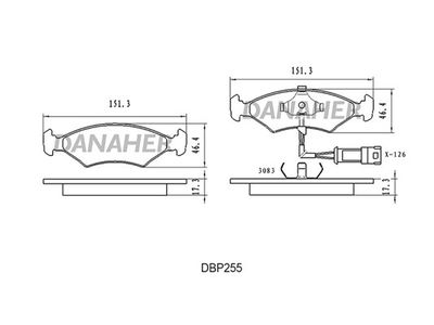 DBP255 DANAHER Комплект тормозных колодок, дисковый тормоз