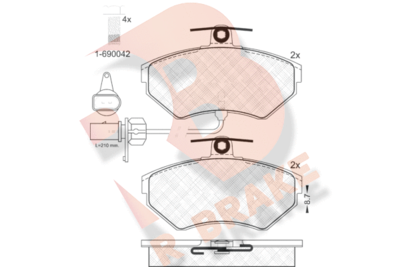 RB1157203 R BRAKE Комплект тормозных колодок, дисковый тормоз