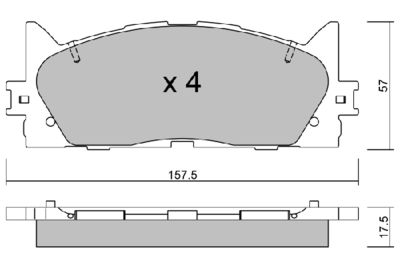 BPTO1022 AISIN Комплект тормозных колодок, дисковый тормоз