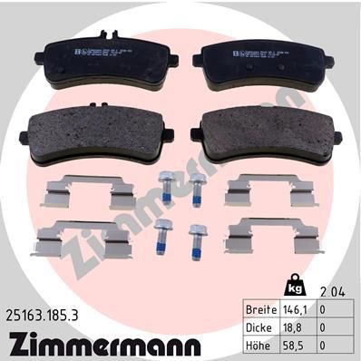 251631853 ZIMMERMANN Комплект тормозных колодок, дисковый тормоз