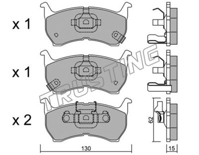 2401 TRUSTING Комплект тормозных колодок, дисковый тормоз