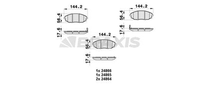 AB0433 BRAXIS Комплект тормозных колодок, дисковый тормоз