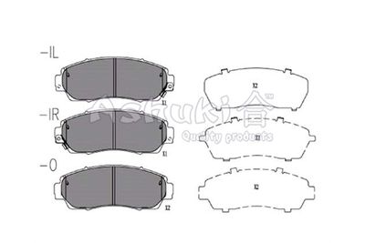 H02596 ASHUKI by Palidium Комплект тормозных колодок, дисковый тормоз