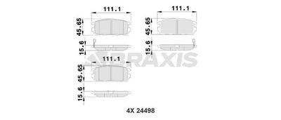 AB0236 BRAXIS Комплект тормозных колодок, дисковый тормоз