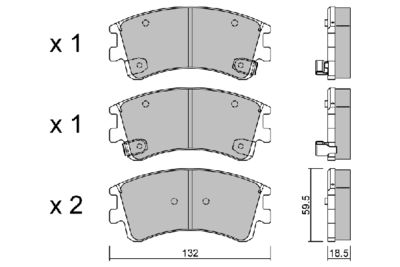 BPMZ1001 AISIN Комплект тормозных колодок, дисковый тормоз