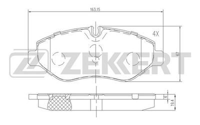 BS2823 ZEKKERT Комплект тормозных колодок, дисковый тормоз