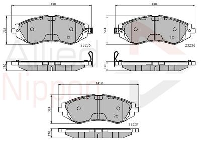 ADB3435 COMLINE Комплект тормозных колодок, дисковый тормоз