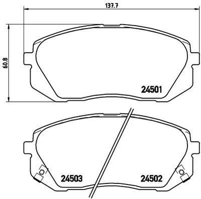 P30039 BREMBO Комплект тормозных колодок, дисковый тормоз