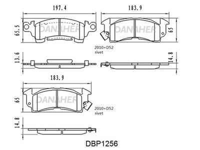 DBP1256 DANAHER Комплект тормозных колодок, дисковый тормоз