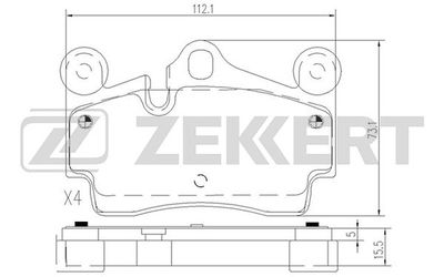 BS2834 ZEKKERT Комплект тормозных колодок, дисковый тормоз