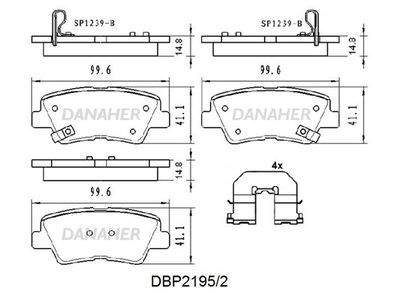 DBP21952 DANAHER Комплект тормозных колодок, дисковый тормоз