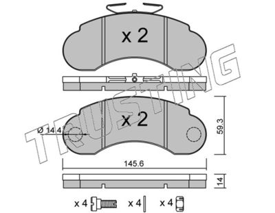 0571 TRUSTING Комплект тормозных колодок, дисковый тормоз