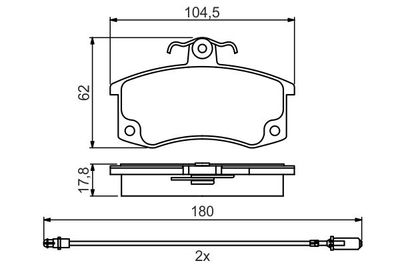 0986495360 BOSCH Комплект тормозных колодок, дисковый тормоз