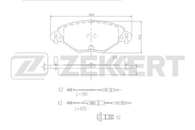 BS2909 ZEKKERT Комплект тормозных колодок, дисковый тормоз