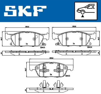 VKBP80433A SKF Комплект тормозных колодок, дисковый тормоз