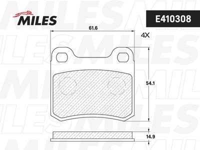 E410308 MILES Комплект тормозных колодок, дисковый тормоз