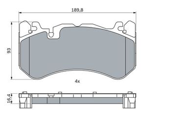 0986424861 BOSCH Комплект тормозных колодок, дисковый тормоз