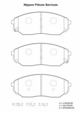 K360A10 NPS Комплект тормозных колодок, дисковый тормоз