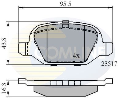 CBP01559 COMLINE Комплект тормозных колодок, дисковый тормоз