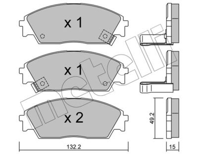 2202361 METELLI Комплект тормозных колодок, дисковый тормоз