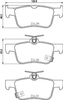 8DB355025251 HELLA PAGID Комплект тормозных колодок, дисковый тормоз