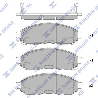 SP1460A Hi-Q Комплект тормозных колодок, дисковый тормоз