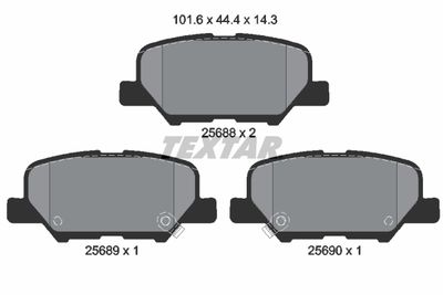 2568801 TEXTAR Комплект тормозных колодок, дисковый тормоз