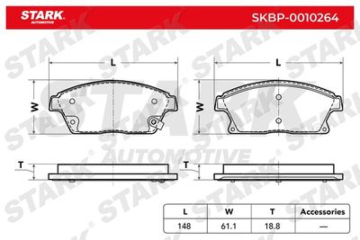 SKBP0010264 Stark Комплект тормозных колодок, дисковый тормоз