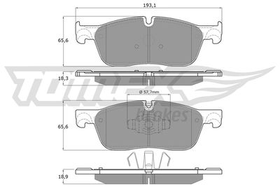 TX18151 TOMEX Brakes Комплект тормозных колодок, дисковый тормоз