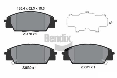 BPD1939 BENDIX Braking Комплект тормозных колодок, дисковый тормоз