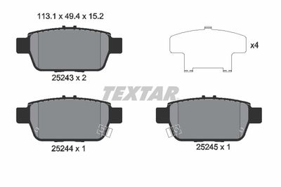 2524301 TEXTAR Комплект тормозных колодок, дисковый тормоз