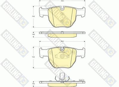 6115262 GIRLING Комплект тормозных колодок, дисковый тормоз