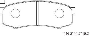 KD2281 ASIMCO Комплект тормозных колодок, дисковый тормоз