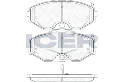 181568 ICER Комплект тормозных колодок, дисковый тормоз