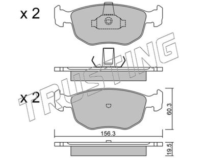 6720 TRUSTING Комплект тормозных колодок, дисковый тормоз
