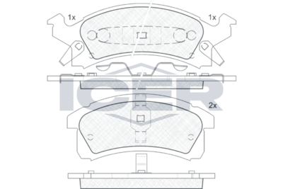 181412 ICER Комплект тормозных колодок, дисковый тормоз