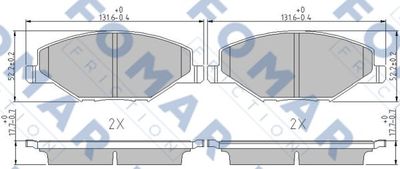 FO247281 FOMAR Friction Комплект тормозных колодок, дисковый тормоз