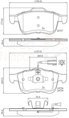 ADB12032 COMLINE Комплект тормозных колодок, дисковый тормоз