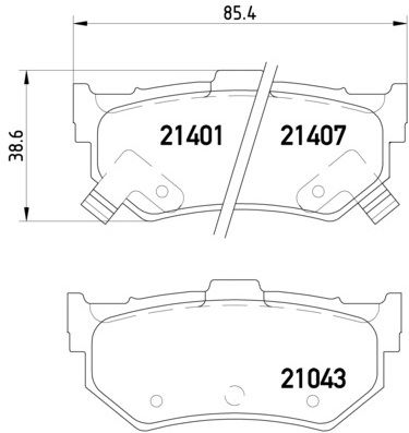 P28007 BREMBO Комплект тормозных колодок, дисковый тормоз