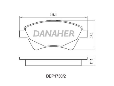 DBP17302 DANAHER Комплект тормозных колодок, дисковый тормоз