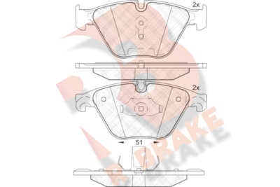 RB2065 R BRAKE Комплект тормозных колодок, дисковый тормоз