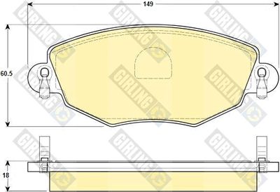 6114344 GIRLING Комплект тормозных колодок, дисковый тормоз