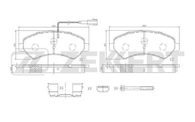 BS1696 ZEKKERT Комплект тормозных колодок, дисковый тормоз