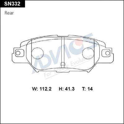 SN332 ADVICS Комплект тормозных колодок, дисковый тормоз