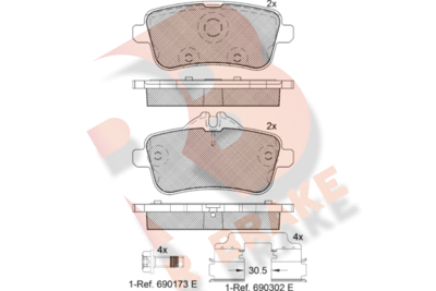 RB2072200 R BRAKE Комплект тормозных колодок, дисковый тормоз