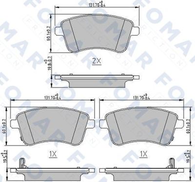 FO250981 FOMAR Friction Комплект тормозных колодок, дисковый тормоз